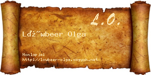 Löwbeer Olga névjegykártya